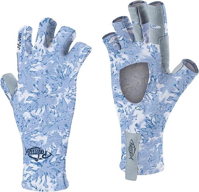 Palmyth UV Protection Fishing Fingerless Gloves UPF50+ Sun Gloves Men Women for Kayaking, Hiking, Paddling, Driving, Canoeing, Rowing