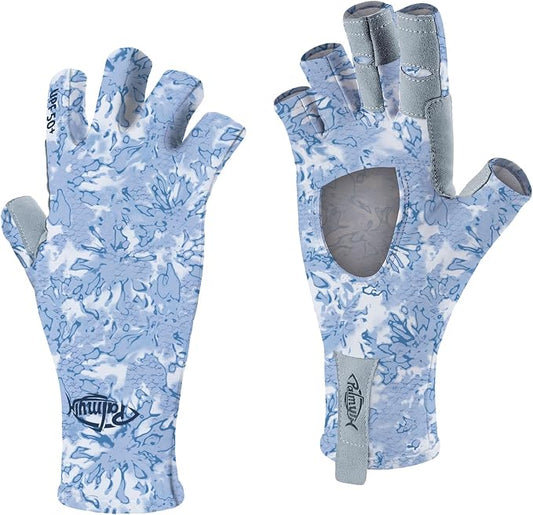 Palmyth UV Protection Fishing Fingerless Gloves UPF50+ Sun Gloves Men Women for Kayaking, Hiking, Paddling, Driving, Canoeing, Rowing
