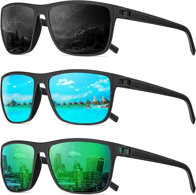 Polarized Sunglasses Men, Mens Sunglasses Polarized UV protection Lightweight Sun Glasses for Driving Fishing Golf