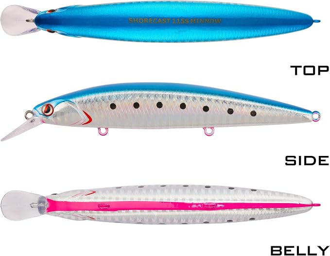 LITTMA ShoreCast 115 Minnow Sinking Saltwater Fishing Lure, Long Casting Surf Fishing Hard Bait for Striper Bass and Halibut