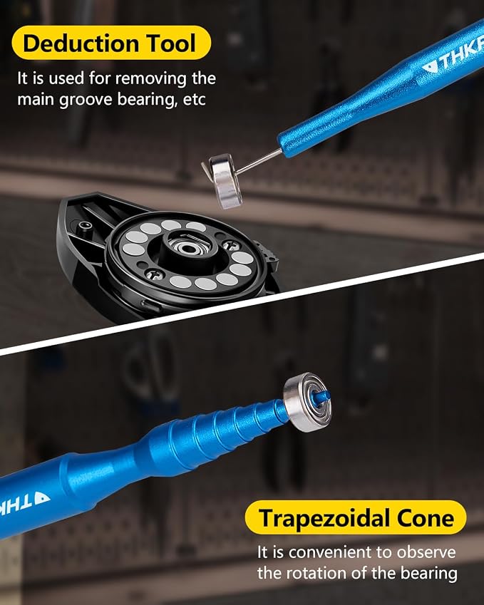 THKFISH Fishing Reel Maintenance Kit, Reel Repair Tool Kit, Fishing Reel Cleaning Set with Spool Pin Remover and 28 in 1 Screwdriver or 38 in 1 Electric Screwdriver