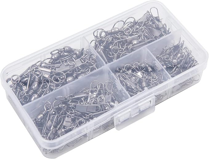 GREATFISHING 200PCS High Strength Heavy Stainless Steel Split Ring Lure Connector Swivels Snap with Fishing Pliers 30lb to 120lb Test