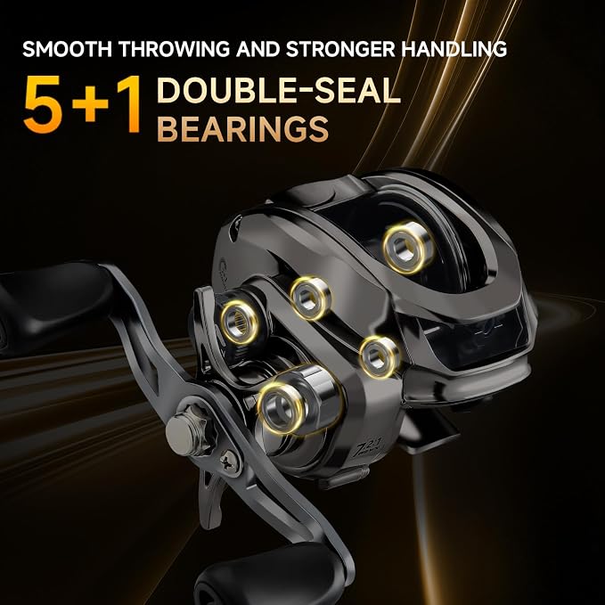 HAUT TON Matel Master Advanced Version Baitcaster reels,6.2:1Gear Ratio,5+1Ball Bearing,Bait clickers,12Lb Drag System Fishing Reels,for Saltwater,Freshwater