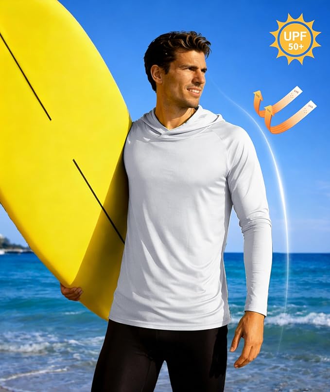 ZITY 5 Pack Mens UPF 50+ Hoodie Shirts Sun Protection Fishing Shirt Fast Dry Lightweight for Athletic Hiking Workout