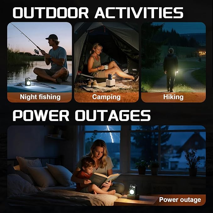 Portable Camping Light, 3500LM Adjustable LED Camping Lantern Rechargeable with 2.5-15H Runtime&Screen, Alloy Waterproof Camp Light for Power Outages, Emergency, Hurricane(2-Pack Green)