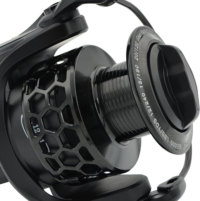 Fishdrops Spinning Fishing Reels 12+1BB Ultra Lightweight Carved Aluminum Spool Reels Affordable Smooth Spinning Reels