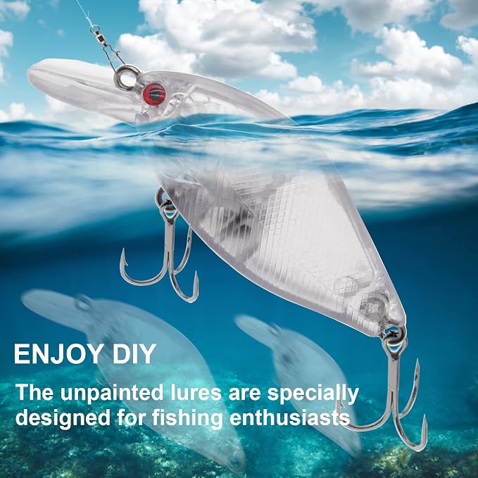 10pcs/20pcs Fishing Blanks Lures Kit Fishing Topwater Unpainted Swimbait Unpainted Crankbaits Hard Baits DIY Lure for Bass Salmon Trout Saltwater and Freshwater