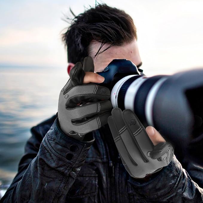 Palmyth Neoprene Fishing Gloves for Men and Women 3 Cut Fingers Flexible Great for Photography Fly Fishing Ice Fishing Running Touchscreen Texting Hiking Jogging Cycling Walking