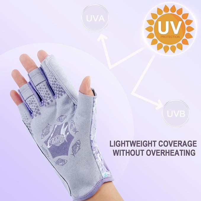 Palmyth UPF 50+ Fingerless Sun Fishing Gloves –UV Protection Lightweight Water Sports Gloves for Kayaking, Paddling & Canoeing