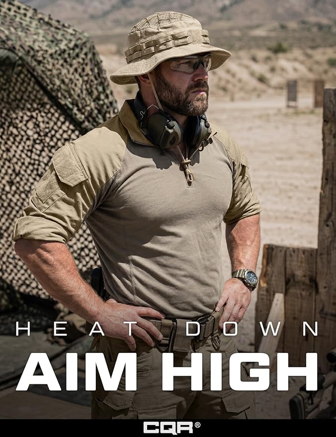 CQR Men's Tactical Boonie Hat, Breathable Packable Sun Hat for Hunting, Hiking, Fishing, Shooting, and Outdoor Activities