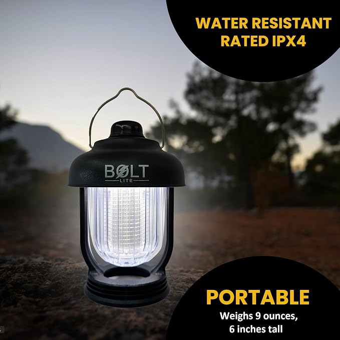 Camping Lantern + Bug Zapper Mosquito and Fly Killer Rechargeable Portable Light Pest Repellent