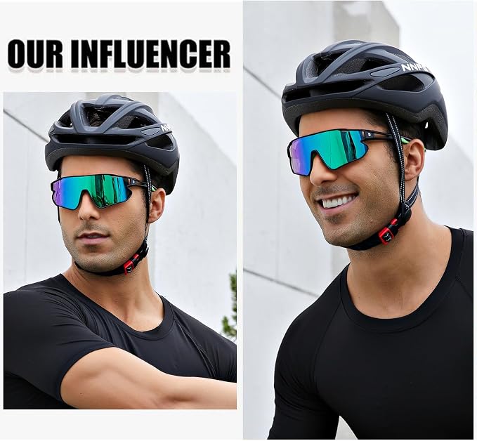 DUCO Polarized Sports Sunglasses for Men Women: UV400 Protection 24g Wrap Around Glasses for Baseball Running Hiking DC0023