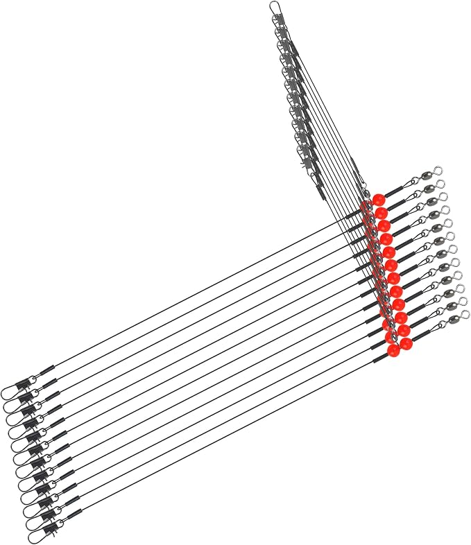 Fishing Leaders Saltwater Tackle Rig Surf Fishing Rigs with Swivel Snaps High Strength Wire Leader Bottom Rigs Fishing Gear Equipment for Lures Bait Hooks