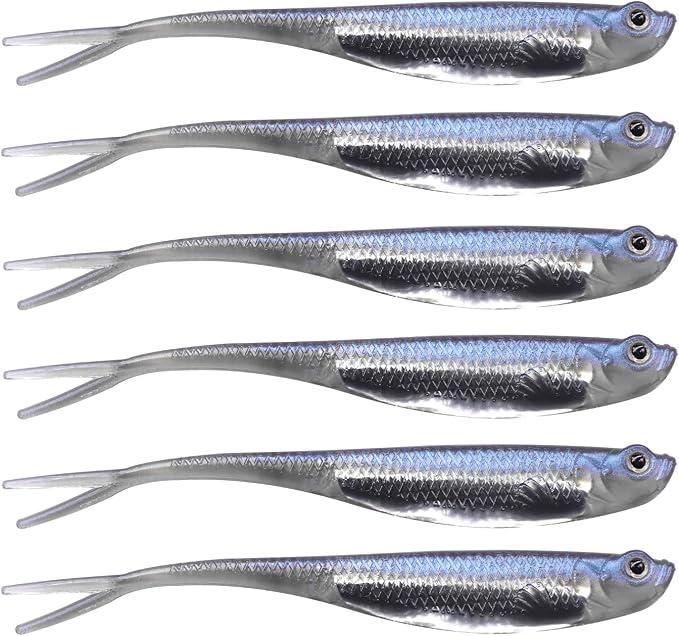 QualyQualy Soft Swimbait Fishing Lures 5PCS 6PCS Jerk Shad Minnow Drop Shot Lure Bass Bait Shad Lure Soft Jerkbait for Bass Trout Pike Walleye Crappie 2.95'' 3.93'' 4.72''
