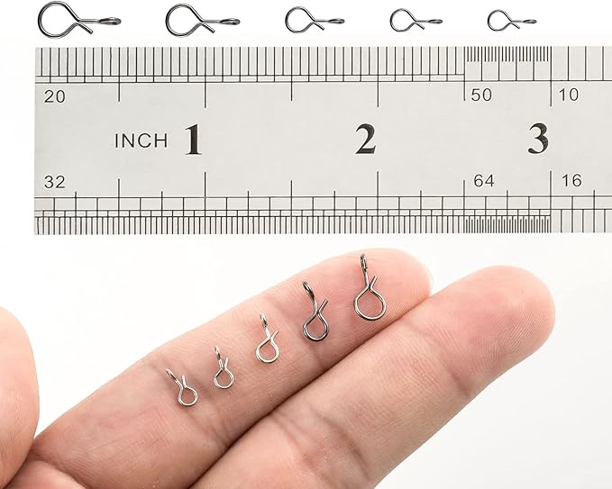 Dr.Fish 50 Pack Fly Fishing Snap 3 Sizes Stainless Steel Quick Change Lure Clip for Fishing Flies, Trout Fishing