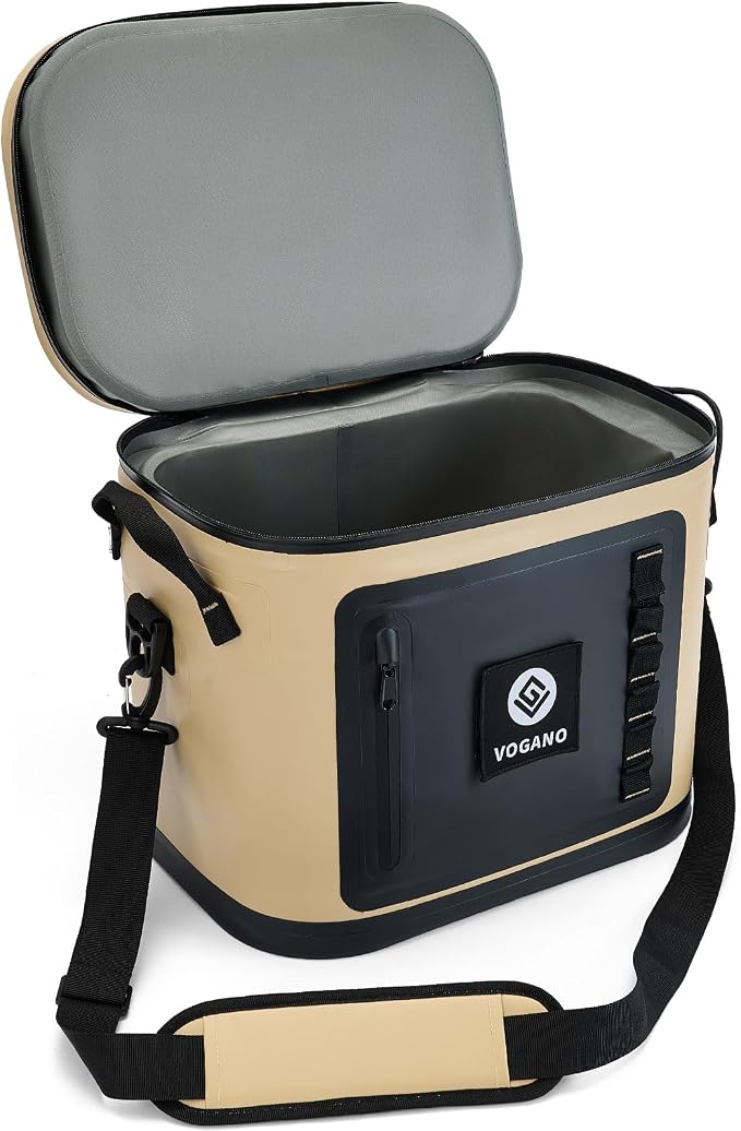Vogano 40 Can Soft Cooler Bag - Insulated Leak-Proof Large Cooler Bag with Roll-Top Waterproof Seal | Portable Ice Chest for Camping, Beach, Travel, Picnics | 24HR Cold Retention