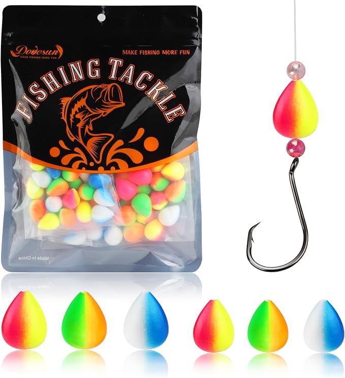 Dovesun 220/104/80/60/54/52/42pcs Pompano Rig Floats for Surf Fishing Foam Bobbers for Fishing Fly Fishing Bobbers Floats Bright Color Kit/Round/Cylindrical/Heart/Bullet/Pill/Spin Shape