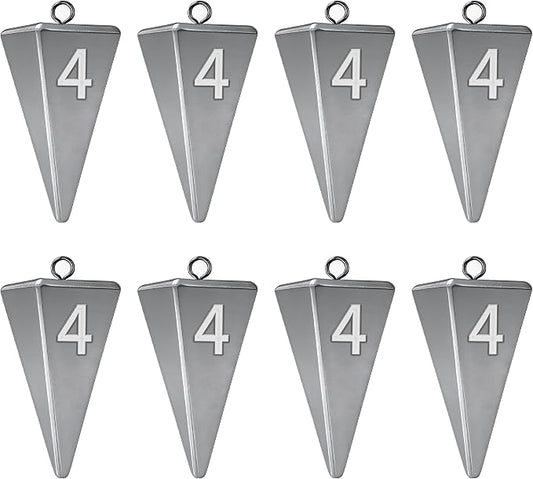 Pyramid Sinkers Fishing Weights, Saltwater Fishing Sinkers for Surf Fishing Gear Tackle - 1oz, 2oz, 3oz