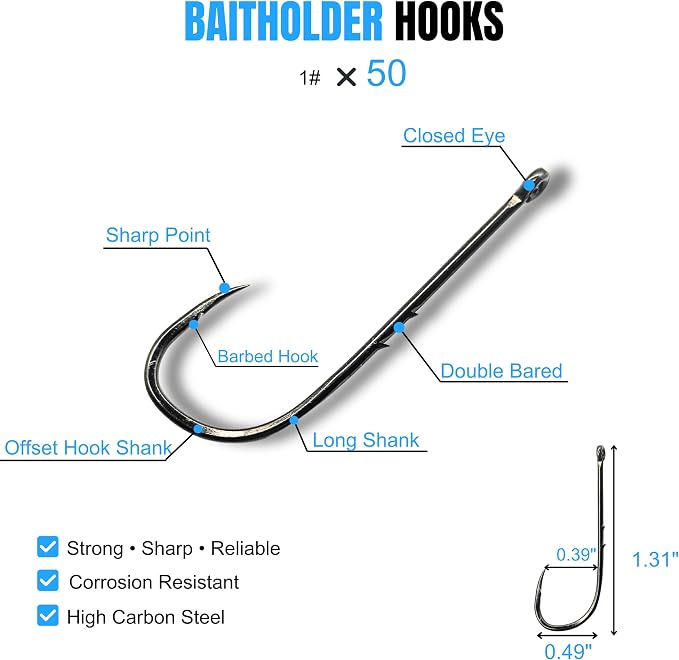 147PCS Fishing Tackle Kit, Including Fishing Hooks, Bobbers for Fishing, Octopus Circle Baitholder Hooks, Sinker Weights for Bass Trout Catfish Panfish
