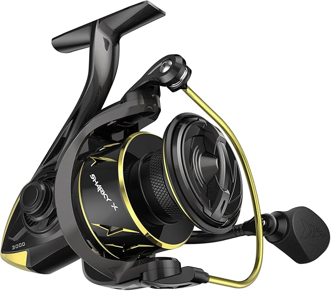 KastKing Sharky Spinning Reel – 5.2:1 & 6.2:1 Gear Ratios, Carbon Fiber Drag 33–39.5LB, 10+1 Stainless Bearings, Lightweight Nylitech Body, Oversize Shaft, for Saltwater & Freshwater