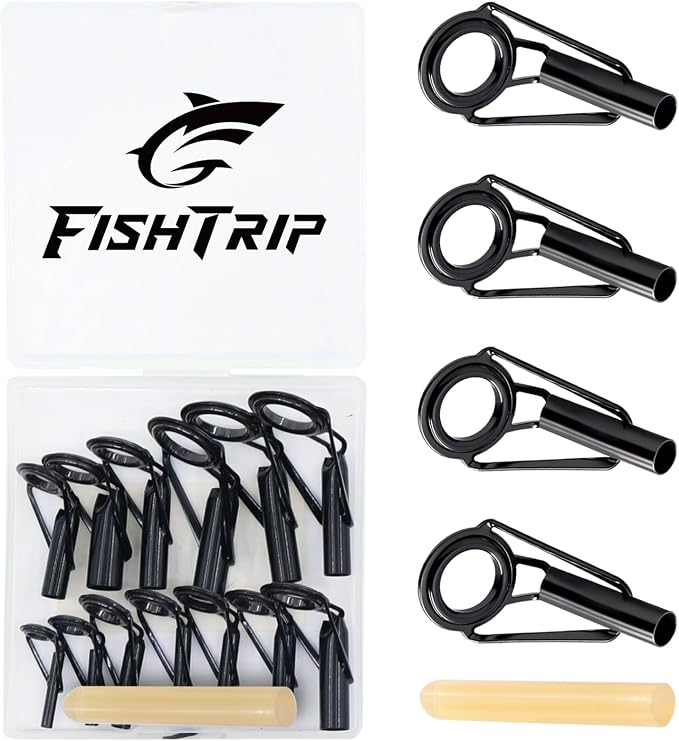 FishTrip Rod Tip Repair Kit, 20/60/70/90/230pcs Fishing Rod Tips Replacement Kit Stainless Steel Ceramic Guides Ring Fishing Pole Eyelets Repair Kit