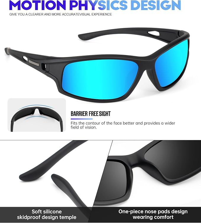 NSSIW Polarized Sunglasses-Men Sports Mens-Sunglasses: Sun Glasses Women Polarized UV400 Protection for Fishing Running Golf
