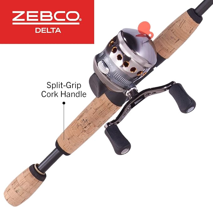 Zebco Delta Spincast Reel and Fishing Rod Combo, Instant Anti-Reverse Clutch, Changeable Right- or Left-Hand Retrieve, Pre-Spooled with Zebco Fishing Line