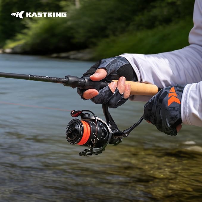 KastKing Spartacus II Plus Spinning Reel – IPX5 Waterproof Freshwater/Saltwater Fishing Reel, 22LB Drag, 5.2:1 Gear Ratio, 7+1 Stainless Steel Bearings, Instant Anti-Reverse, Anodized Aluminum Spool