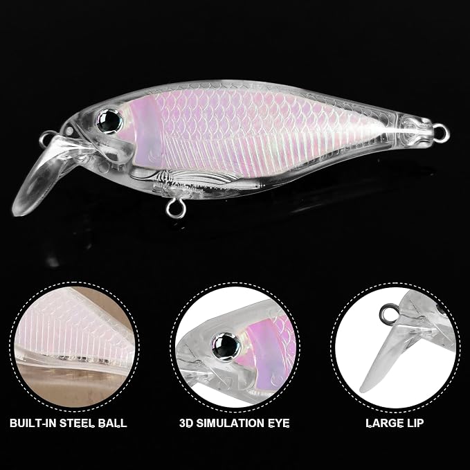 10pcs/20pcs Fishing Blanks Lures Kit Fishing Topwater Unpainted Swimbait Unpainted Crankbaits Hard Baits DIY Lure for Bass Salmon Trout Saltwater and Freshwater