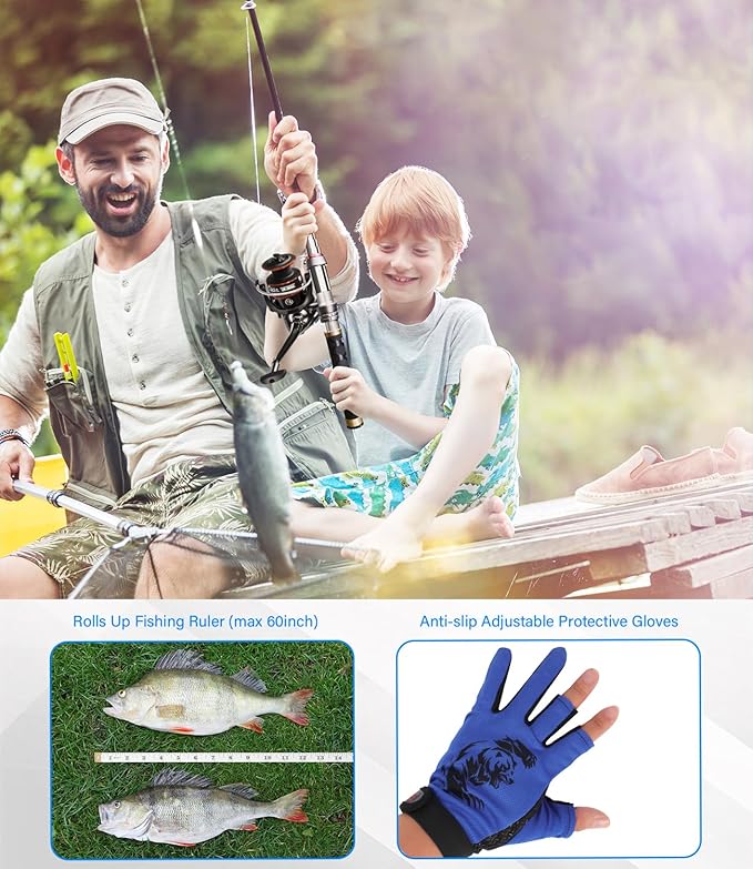 Fishing Tool Set, Fishing Pliers & Hook Remover,Fish Gripper with Weight Scale,Fish Ruler,Fish Gloves,Fishing Gear Tool Kit Accessories for Men Gift