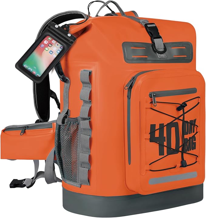 MORXPLOR Dry Bag Waterproof,5L/10L/20L/30L/40L/55L Roll Top Dry Bag Backpack with WaterProof Phone Case for Swim,Kayak