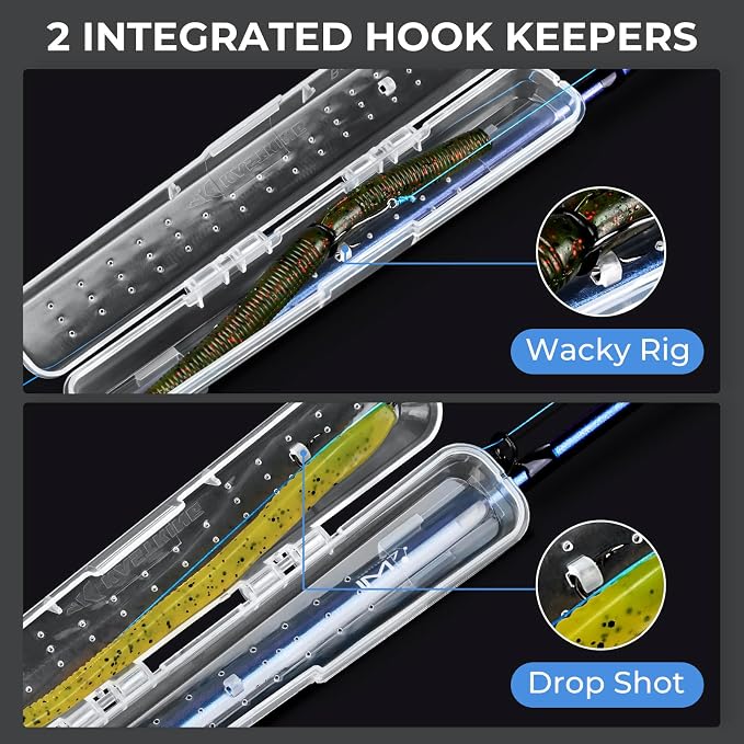 KastKing Bait Kapsule – Lure Cover with Vent Holes, Protects Hooks, Multiple Sizes (S, M, L, Jumbo,Drop Shot) - Multiple Attachments for Freshwater & Saltwater Fishing Gear. Patent Pending.