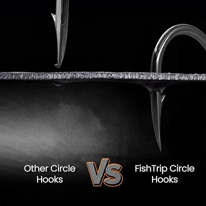 FishTrip 50/100/120/210 Pack Octopus Fishing Hooks - Offset Beak Circle Hooks for Fish Hooks Saltwater & Freshwater, Live Bait Fish Hook for Rigs Catfish, Bass Tuna, Walleye, Trout