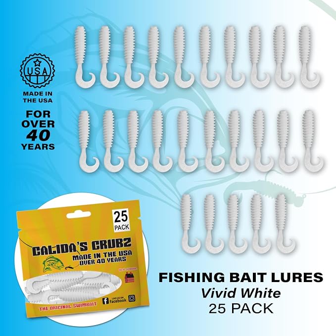 Galida's Grubz Soft Plastic Fish Bait Lures for Fishing | Fishing Bait Lure with Deep Ribs | Great for Beginners and Advanced Fishermen