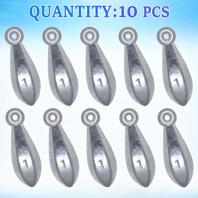 Fishing Weights Sinkers Bank Fishing Lead Sinkers Bullet Fishing Weights Ocean Saltwater Surf Fishing Gear Fishing Assortment 1oz 2oz 3oz 4oz