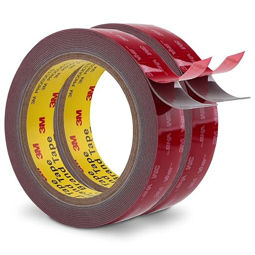 3M Double Sided Tape Heavy Duty 1" x 15.4Ft 2 Pack Mounting Tape Grey Foam Tape Waterproof for Indoor Outdoor Home Office Car Decor