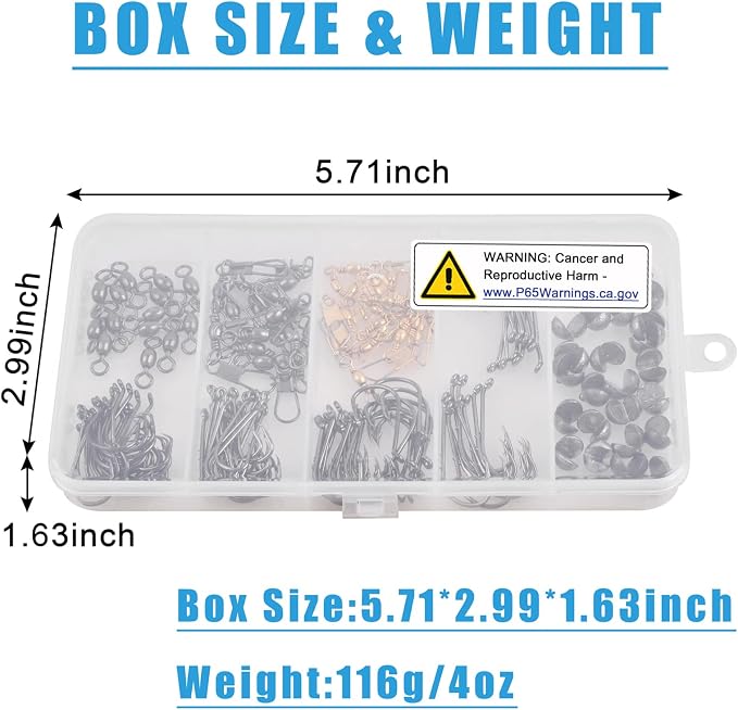 Fishing Hooks Sinkers Snap Swivels Assortment 150pcs Fishing Terminal Tackle Kit Baitholder Octopus Circle Hooks Sinkers Assortment Fishing Accessories
