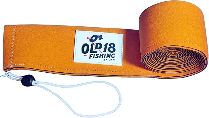 OLD18 Neoprene Fishing Rod Sleeve - Protective Rod Sock for Fishing Poles 6'-8' - Hook-Resistant Fishing Rod Case for Storage & Transport - Helps Keep Rods Afloat