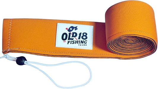 OLD18 Neoprene Fishing Rod Sleeve - Protective Rod Sock for Fishing Poles 6'-8' - Hook-Resistant Fishing Rod Case for Storage & Transport - Helps Keep Rods Afloat