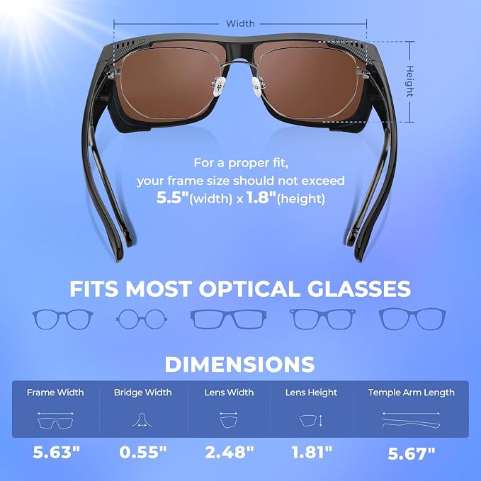 KastKing Comal Fit-Over Polarized Sports Sunglasses With PuriVex Protective Lens Coating, Fishing Driving, UV400, Men Women