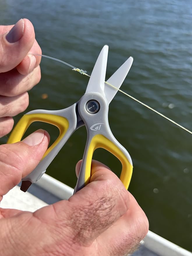 danco Fishing Ceramic Braid Scissor, Karl,Serrated Blades, Fishing Scissors for Braided Line, Non Slip Grip