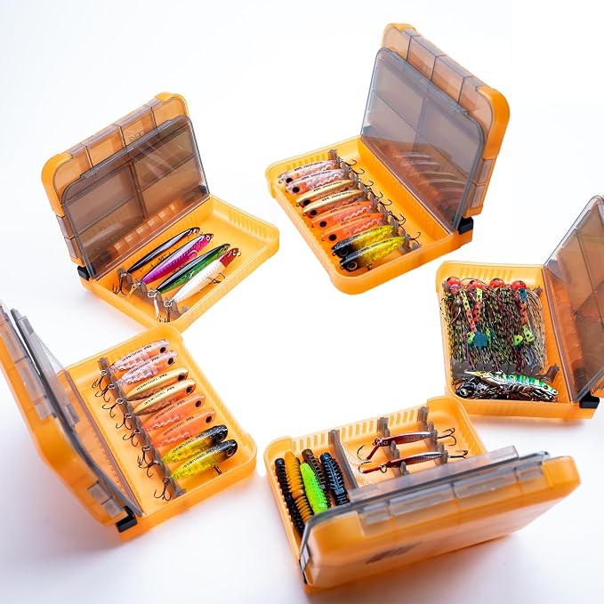 5 Pack Mini Plastic Tackle Boxes for Small Tackle Box Organizer, Ideal for Fishing Storage Containers, Kayak Fly Boxes Large