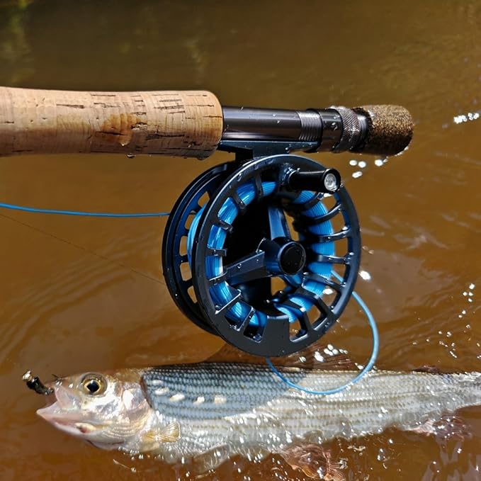 Raprance Fly Fishing Reel - CNC Aluminum Alloy, Ultra-Light, Instant Spool Change Side Button, for Freshwater/Saltwater (Matte Gunmetal Gray)