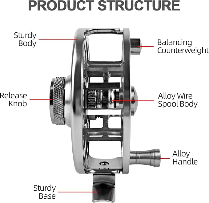 Fly Fishing Reel 2+1BB CNC-machined Aluminum Alloy Lightweight Fly Reel
