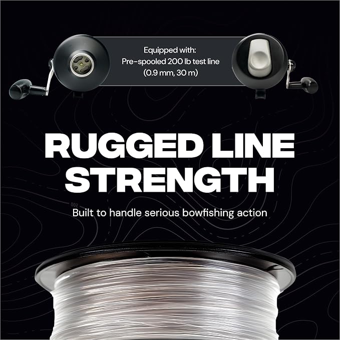 BALLISTA Spincast Bowfishing Reel Slingshot Bow Fishing, Stainless Steel, Left/Right Reversible Handle