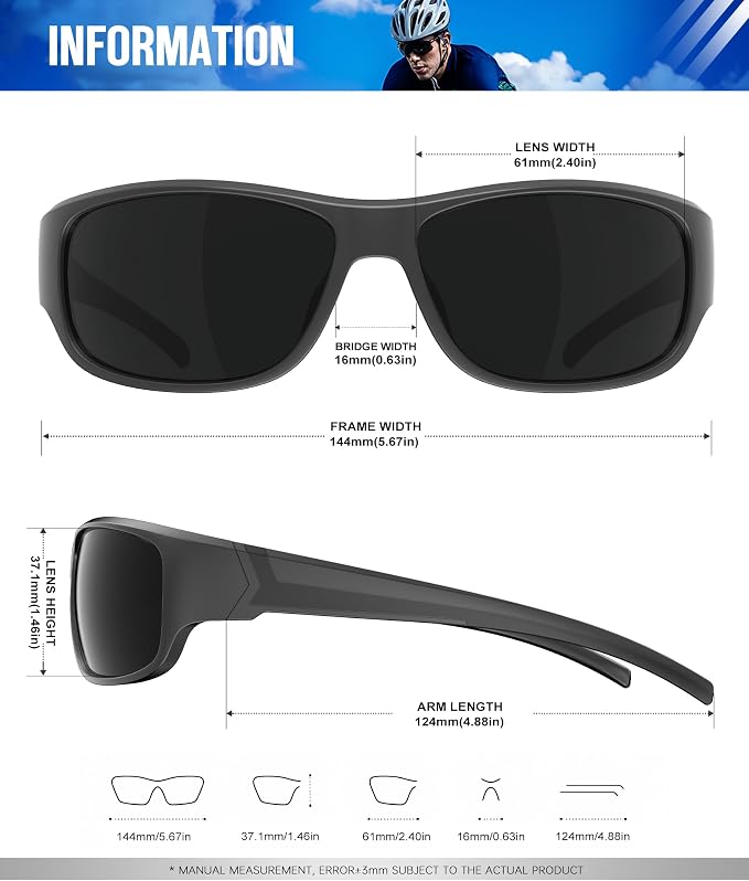 NSSIW Polarized Sunglasses-Men Sports Mens-Sunglasses: Sun Glasses Women Polarized UV400 Protection for Fishing Running Golf