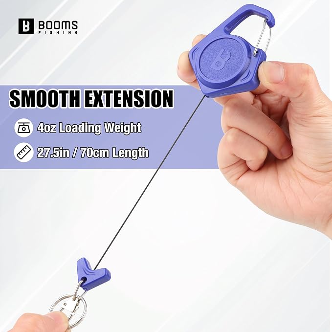 Booms Fishing Braided Line Scissors: Micro-Serrated Stainless Steel Blades Line Cutter - XW01 4.1" Fishing Serrated Shears with Zinger Retractor