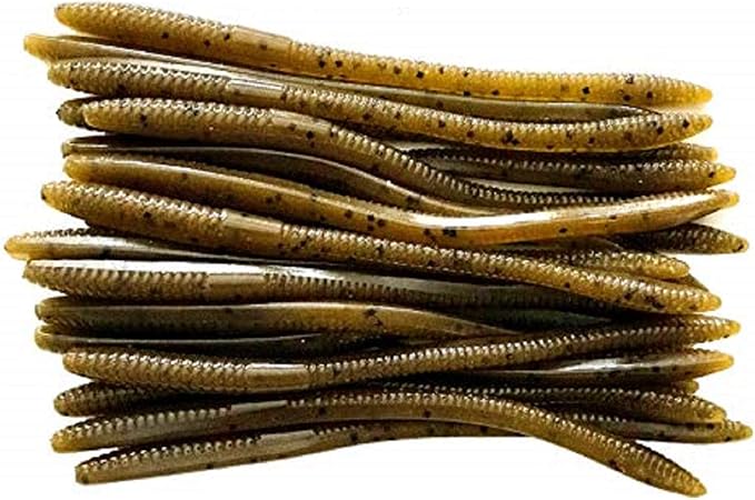 20 Pcs 6.25" Drop Shot Finesse Worms (Scented, Floats) Soft Plastic Baits for Bass Fishing
