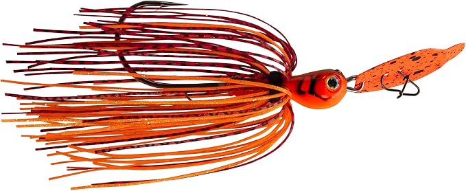 Strike King Thunder Cricket Fishing Lure, Vibrating Swim Jig, Silver Blade, 4/0 Jungle-Style Flipping Hook