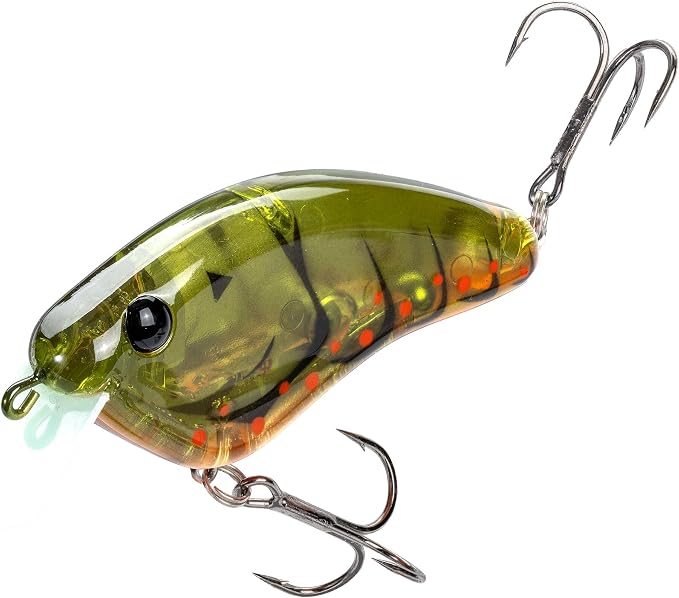 Strike King Hardliner Fishing Lure, Flat Sided Crankbait, Circuit Board Lip, Extra Tight Wobble, Size 4 Treble Hooks